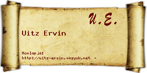 Uitz Ervin névjegykártya